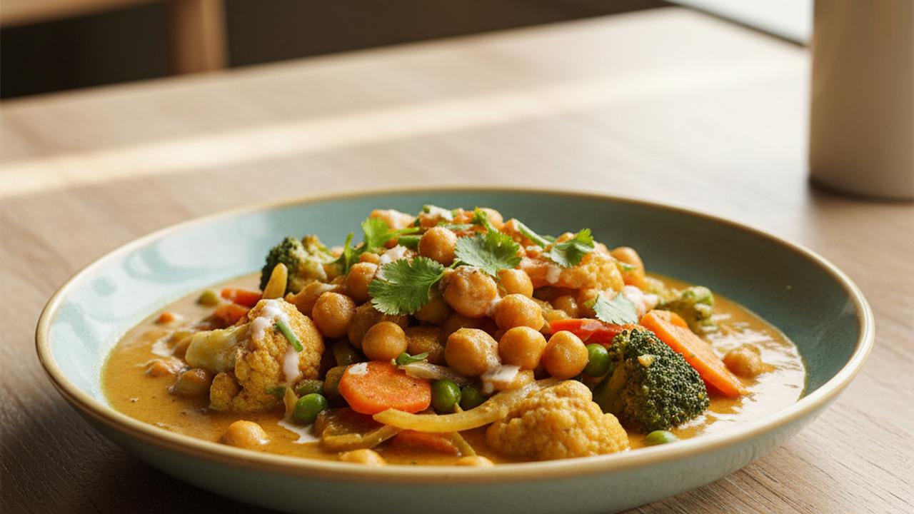 Cari de pois chiches et légumes (végane)