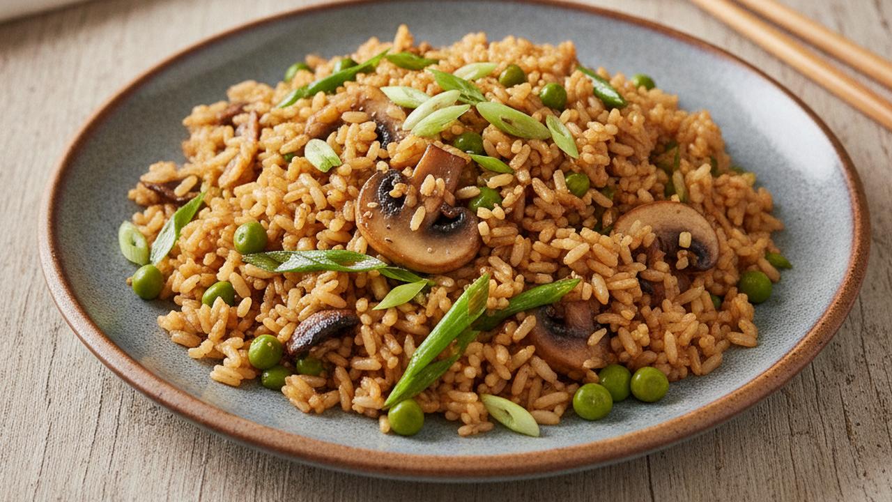 Riz frit aux légumes et oignons verts