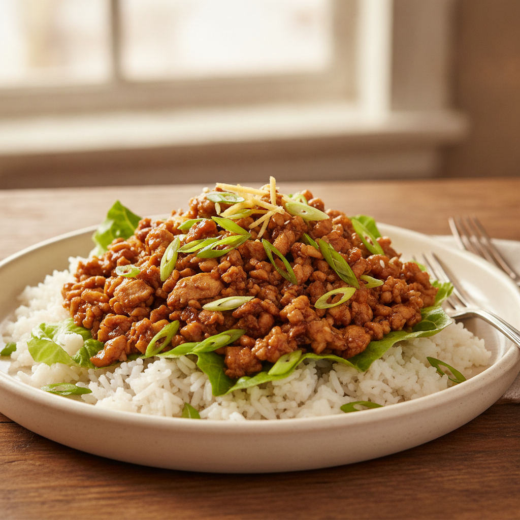 Sauté de poulet haché à l'asiatique