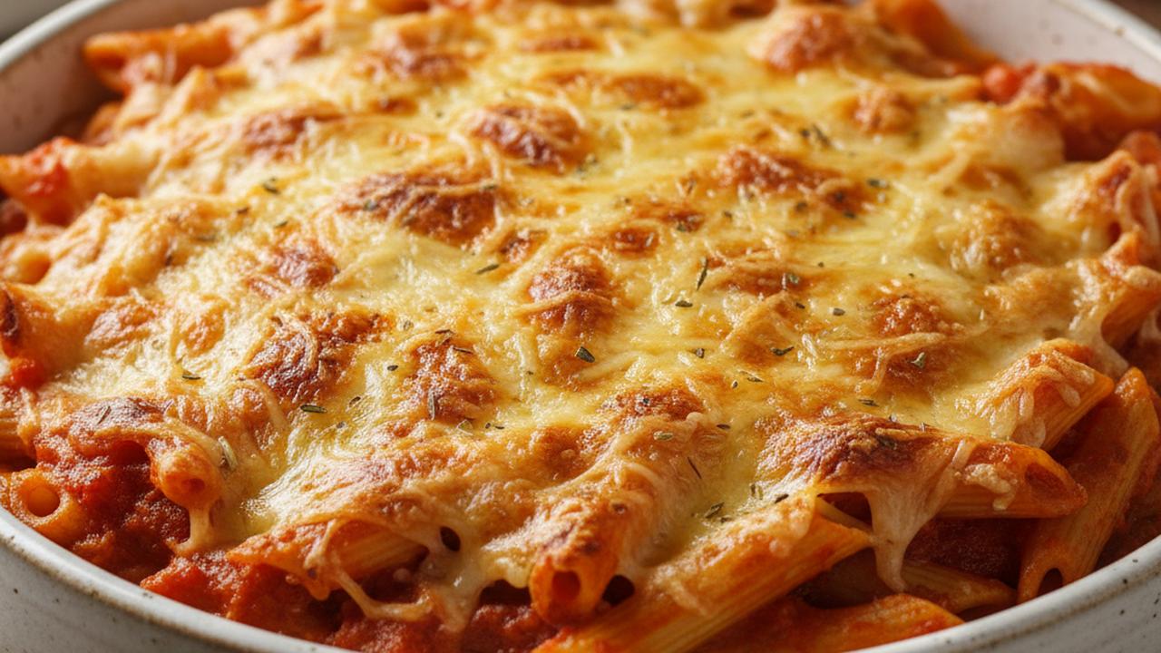 Gratin de pâtes à la sauce tomate et fromage