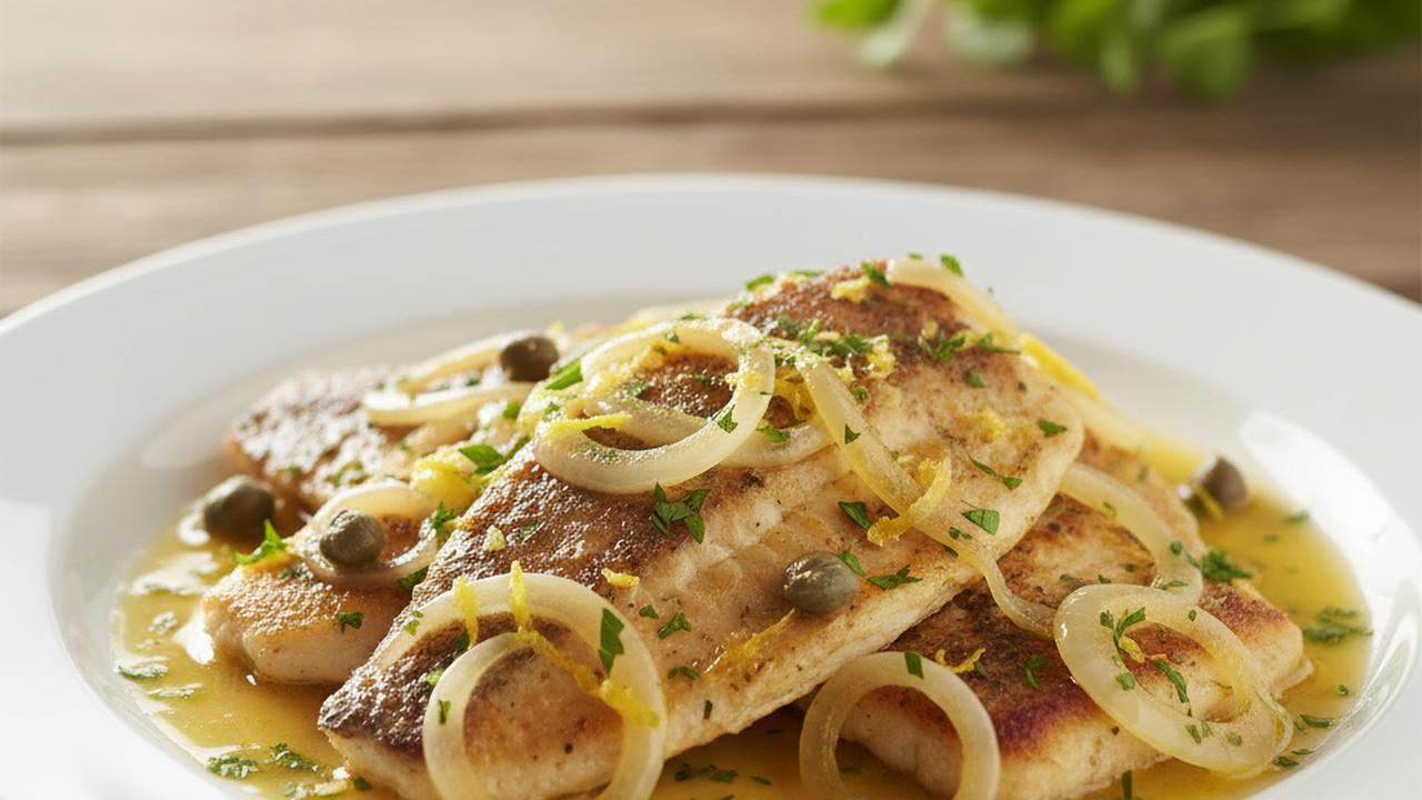 Tilapia poêlé au citron et câpres