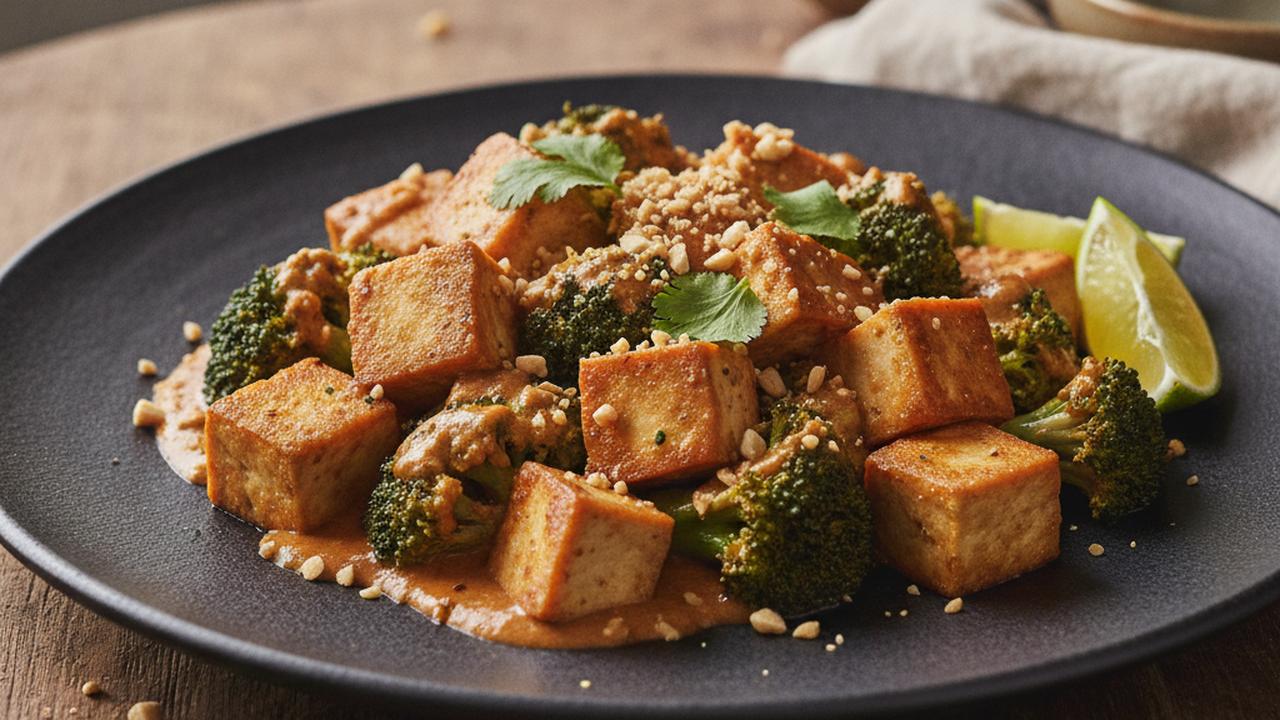 Sauté thaï de tofu et brocoli, sauce arachide