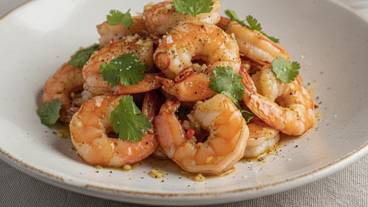 Crevettes d'Argentine sautées à l'ail et à la coriandre