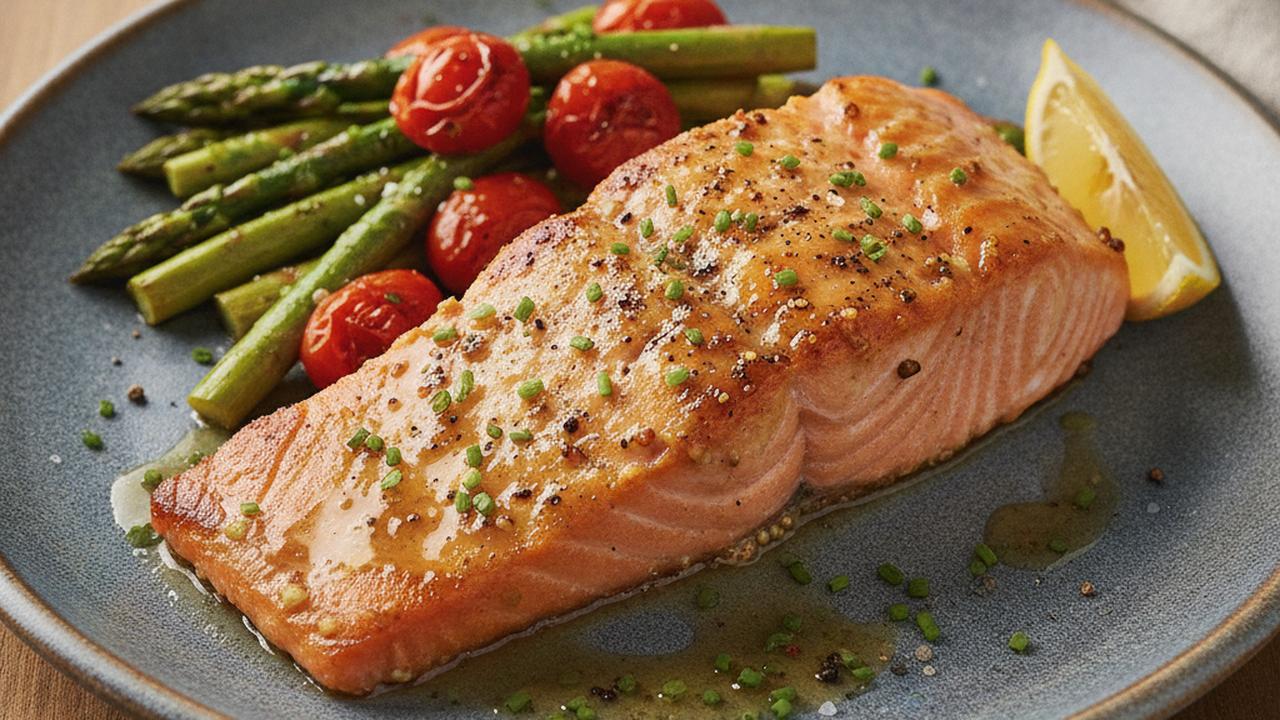 Saumon grillé glacé à l'érable et moutarde
