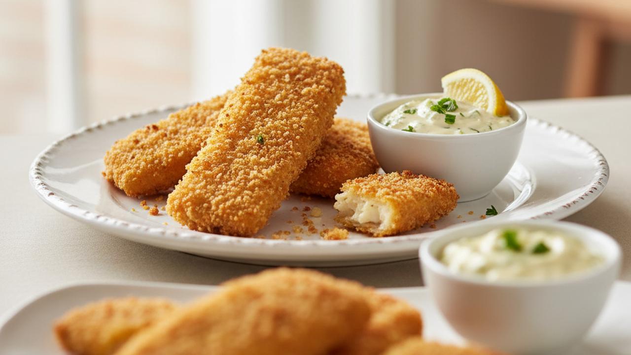 Filets de poisson panés croustillants, sauce tartare express