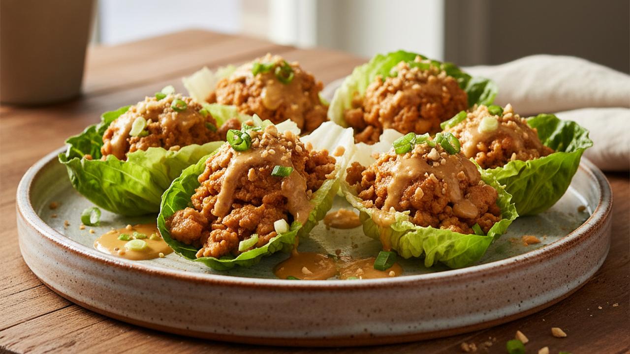 Bol-laitue de poulet haché à l'arachide