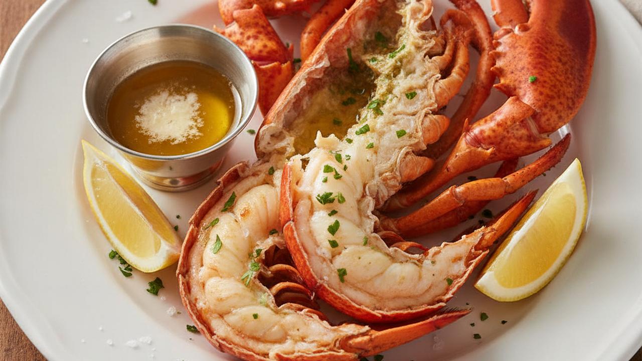 Homard bouilli, beurre citronné