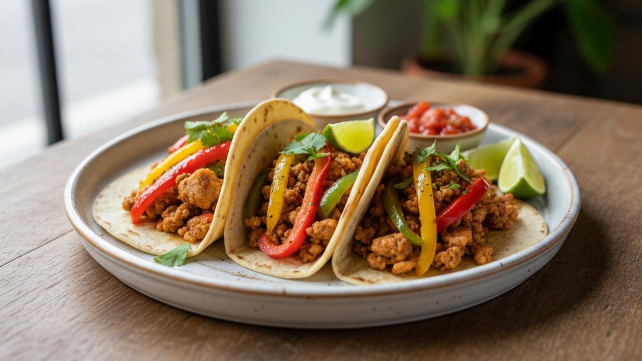 Tacos de dinde aux poivrons