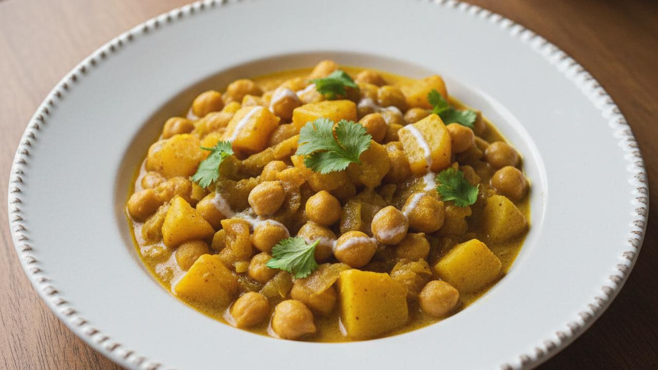 Cari de pois chiches et pommes de terre