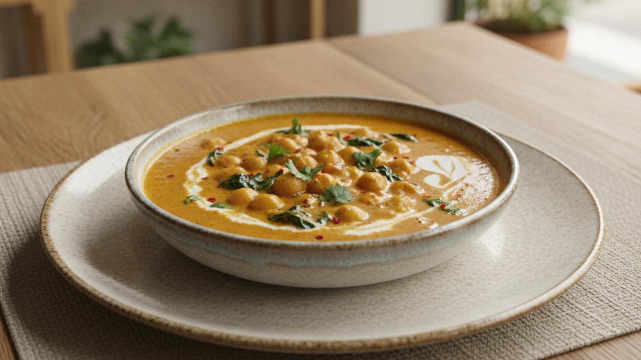 Curry de pois chiches et épinards