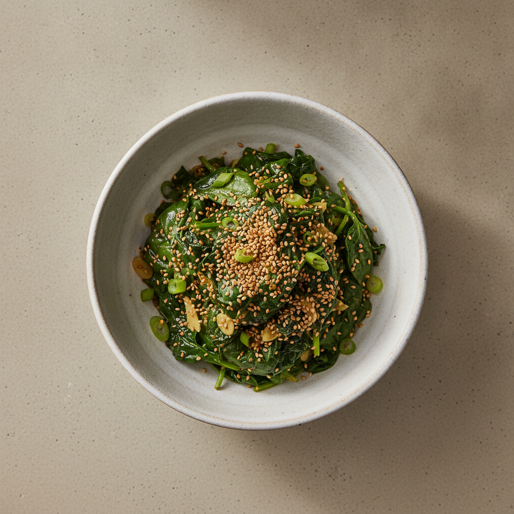 Salade d'épinards au sésame et gingembre