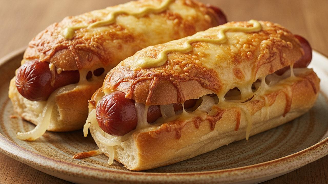 Sous-marins de saucisses fumées gratinées