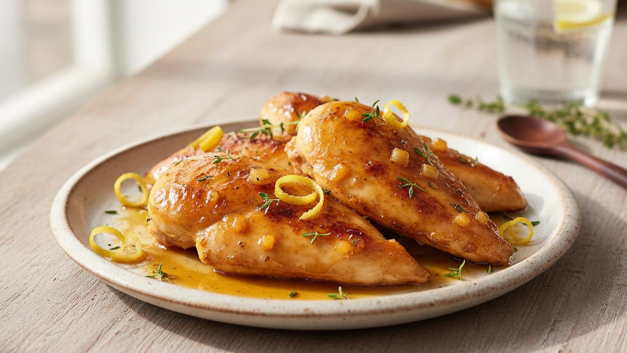 Poulet rôti au citron et au miel