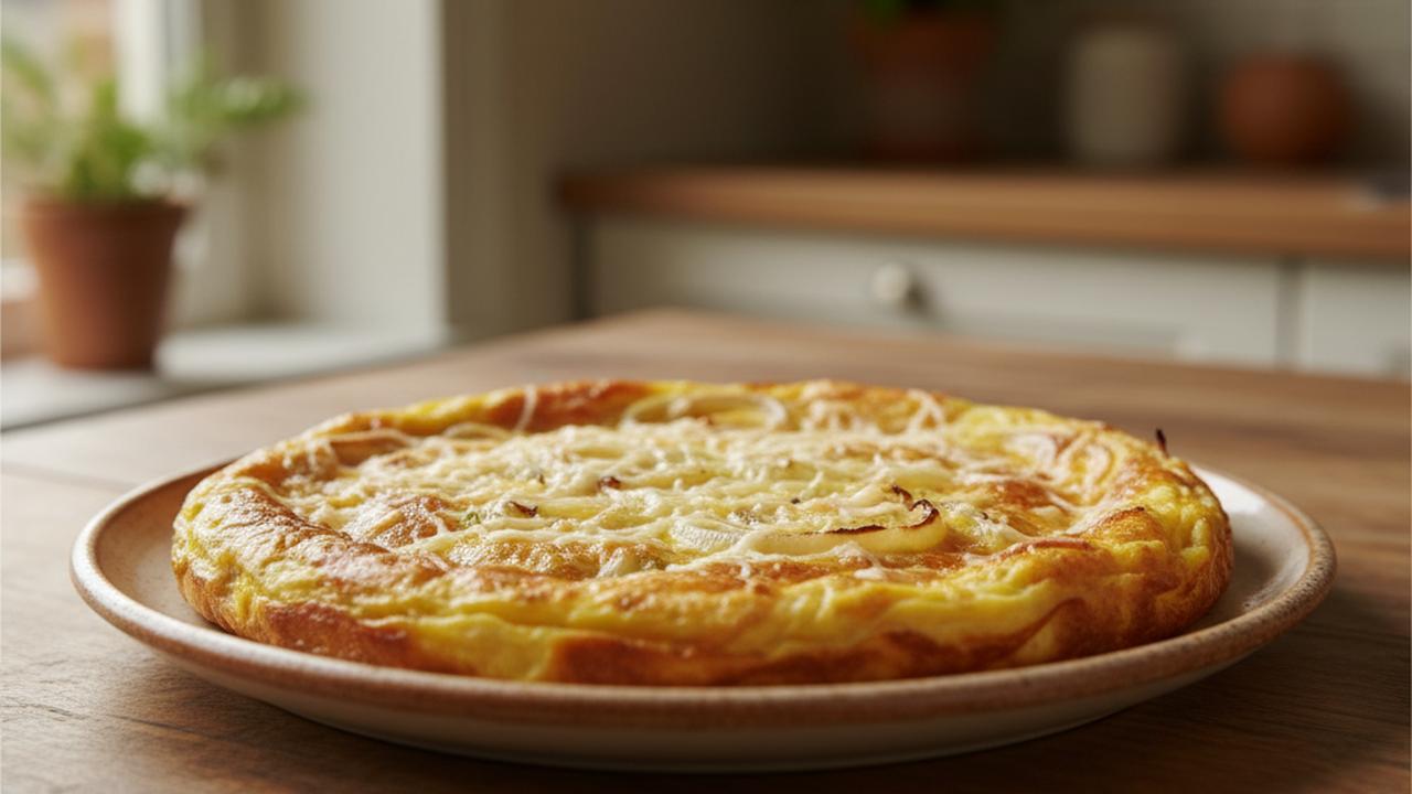 Frittata aux oignons caramélisés et fromage