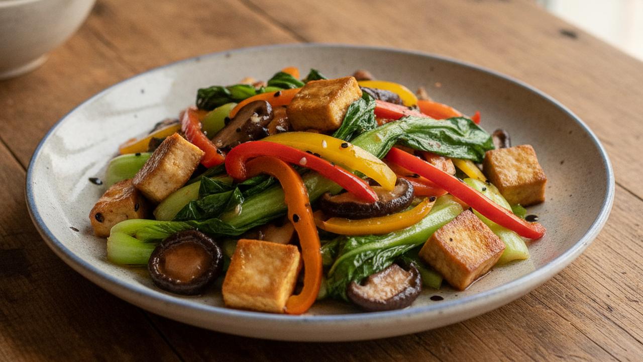 Sauté de bok choy et shiitakes au tofu