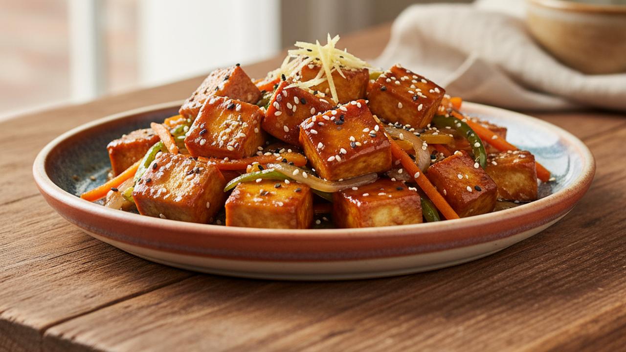 Tofu teriyaki sauté aux légumes
