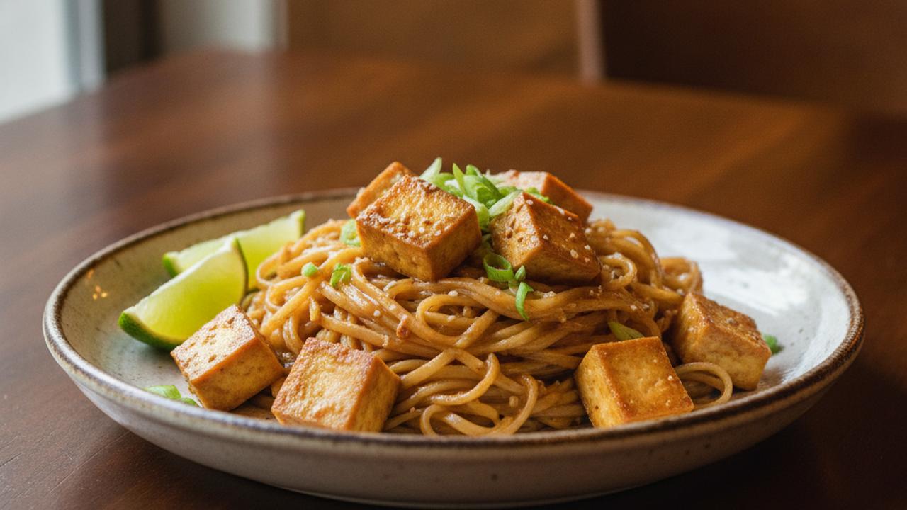 Nouilles sautees sauce arachide