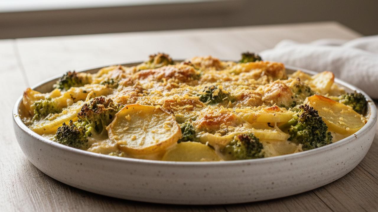 Gratin de brocoli et pommes de terre