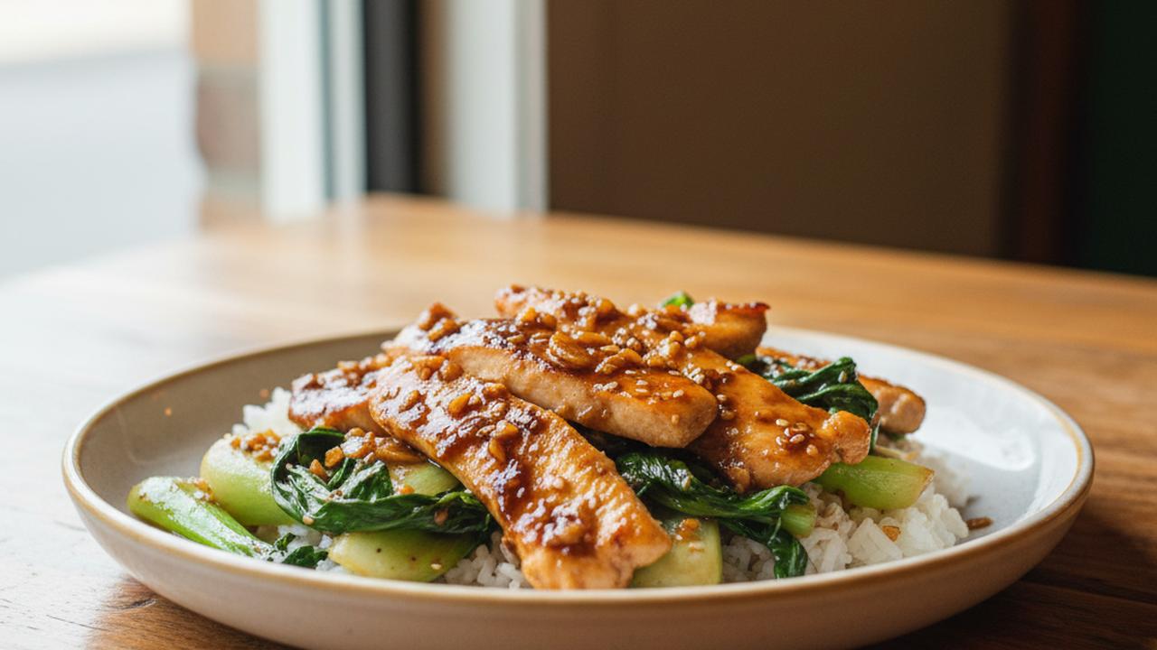 Sauté de poulet et bok choy à l'asiatique