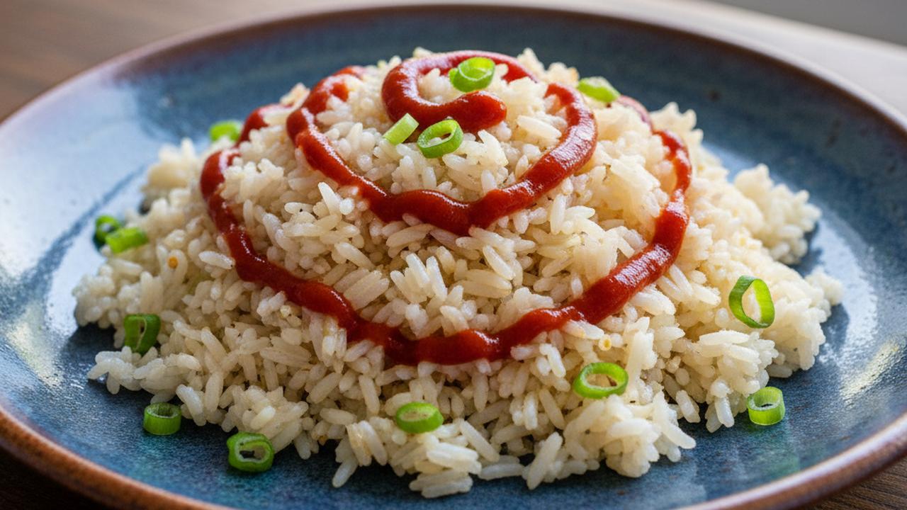 Riz parfumé aux oignons verts et Sriracha