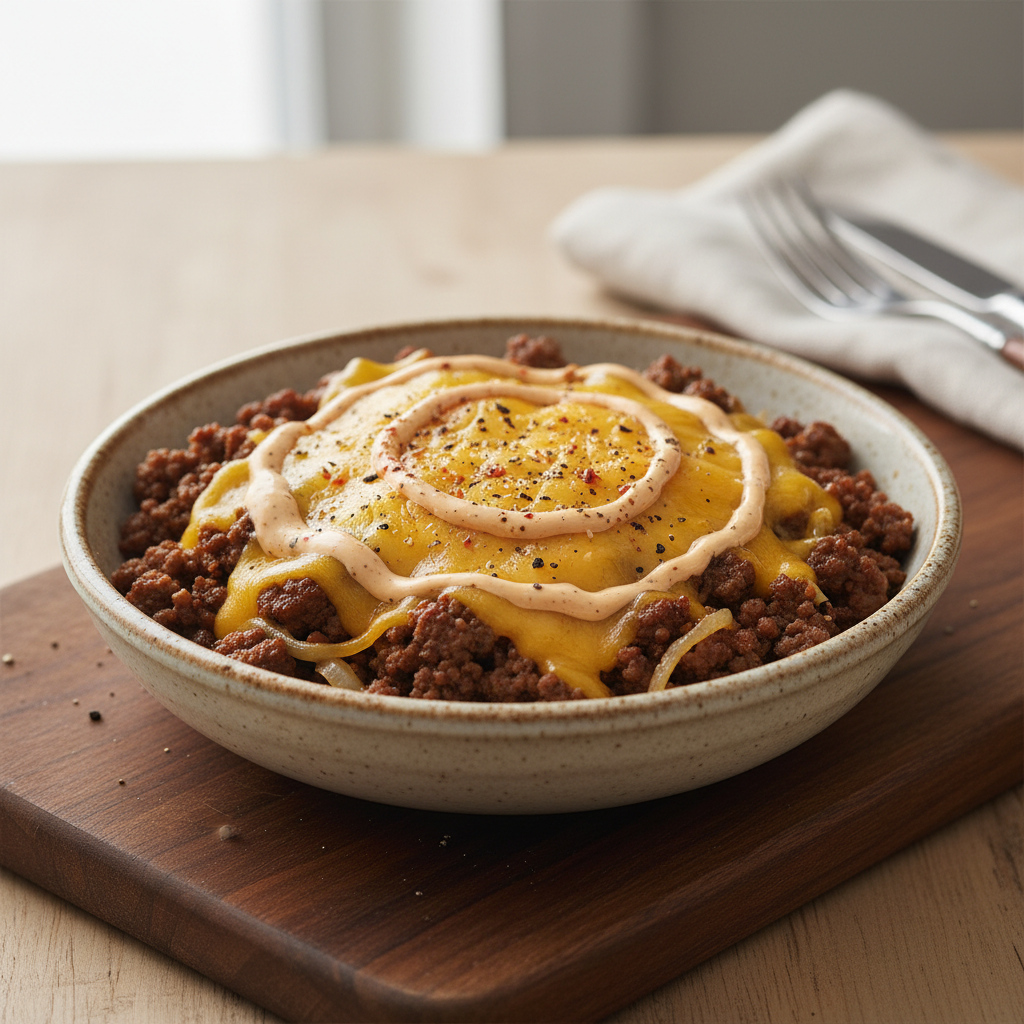 Bol cheeseburger au boeuf haché