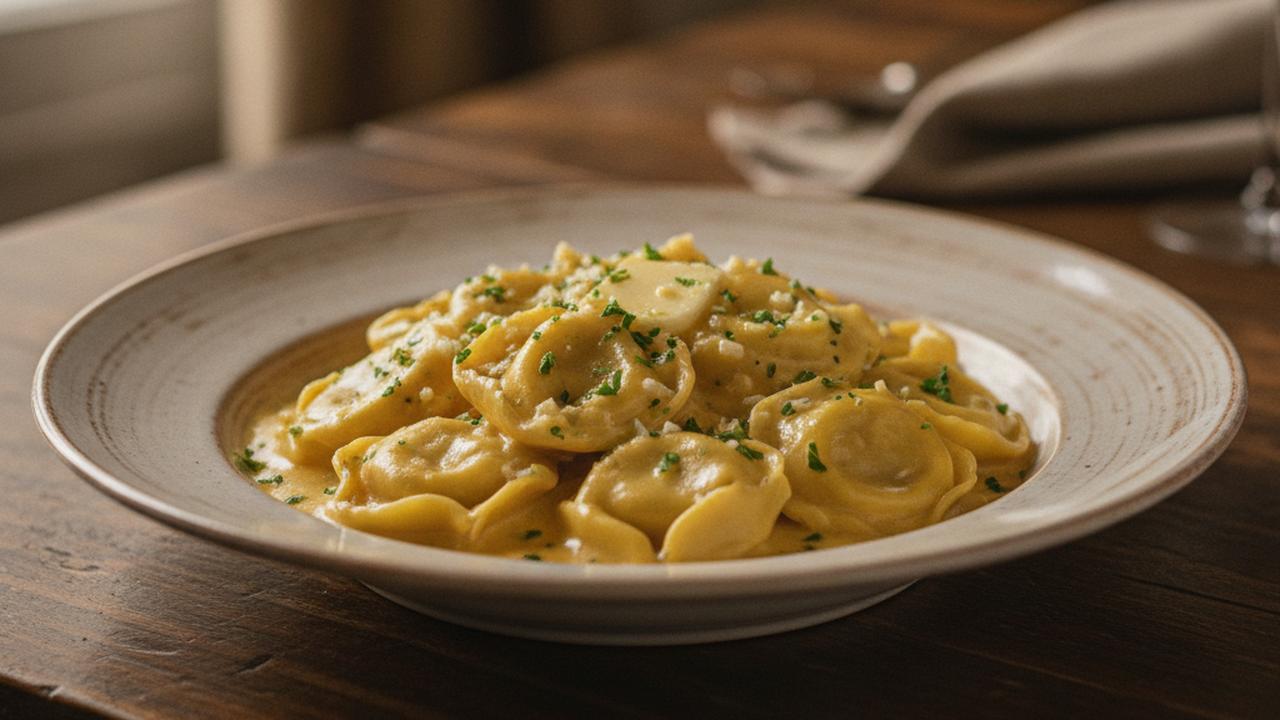 Tortellini au fromage, sauce crémeuse au beurre