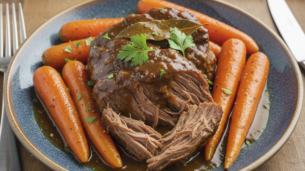 Rôti de palette braisé aux carottes