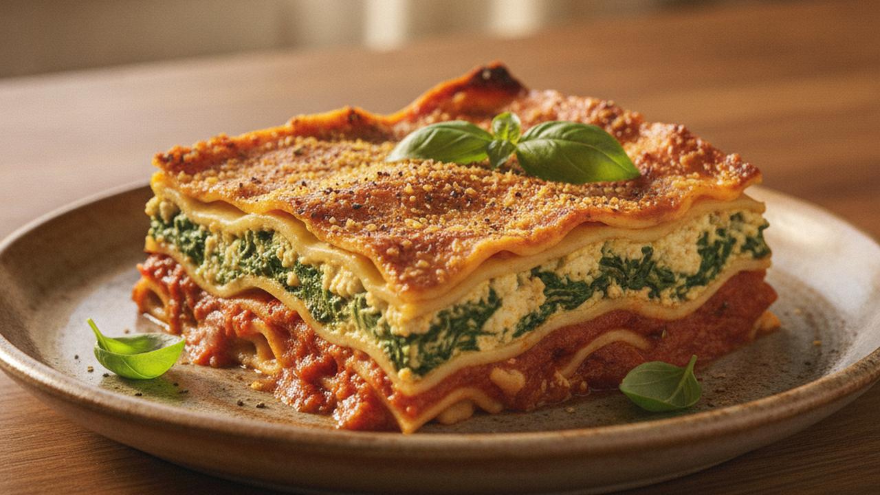 Lasagne végétalienne aux épinards