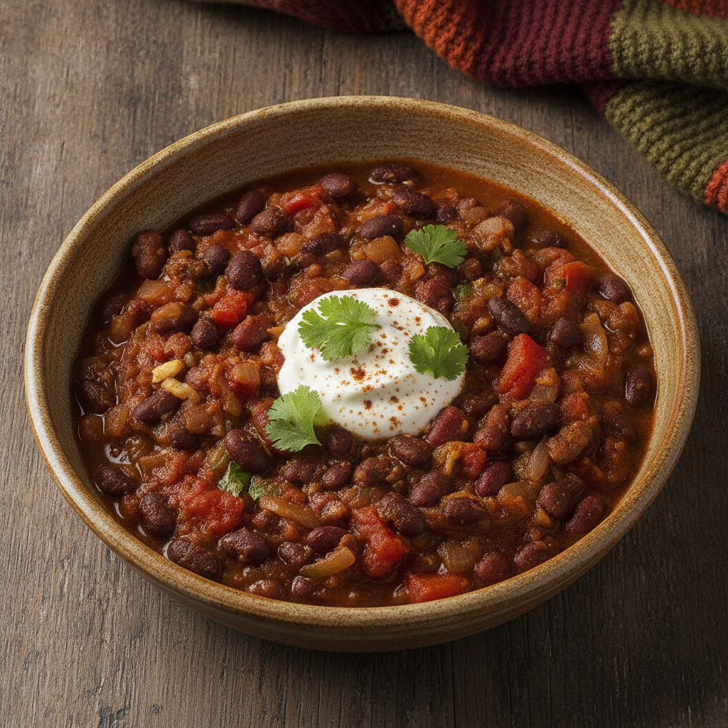 Chili végétalien aux haricots noirs