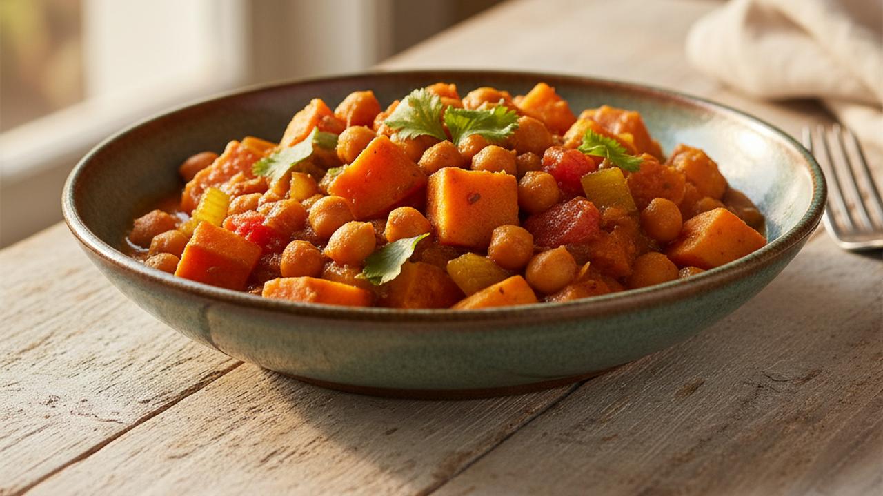 Cari de pois chiches et patates douces