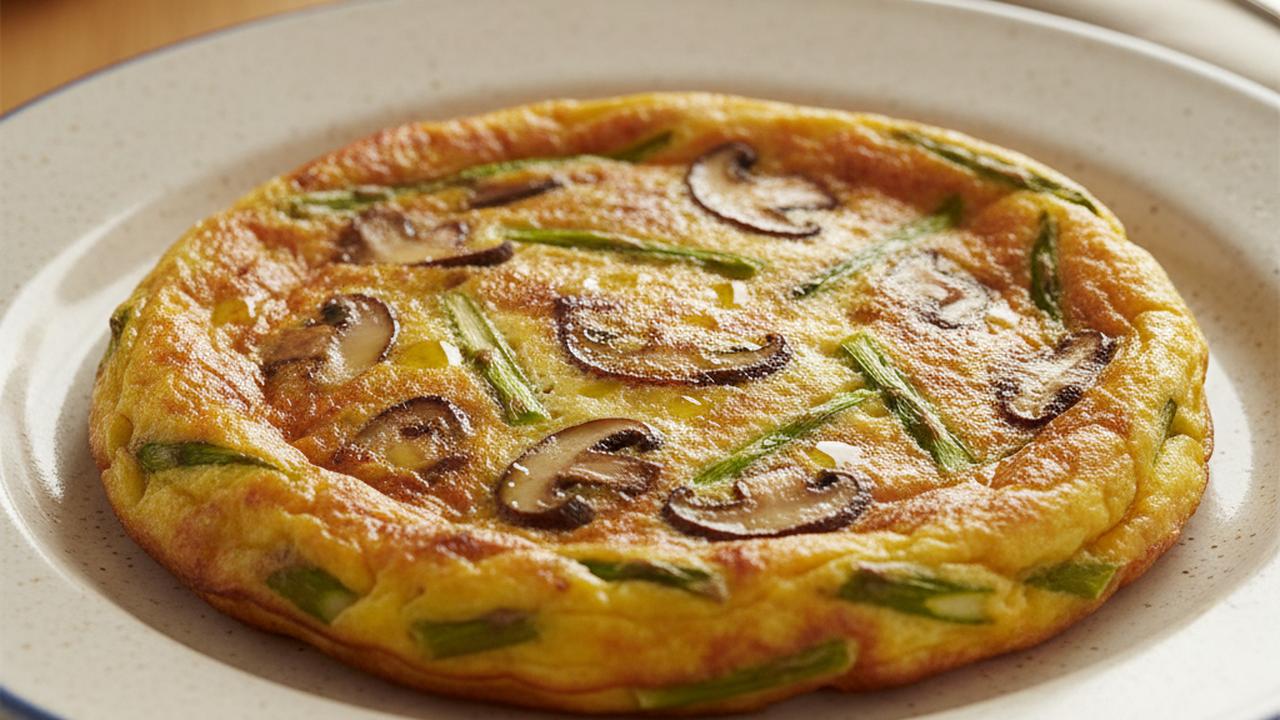 Frittata aux asperges et shiitakes