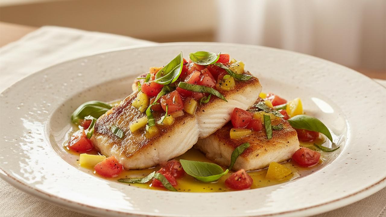 Darnes de pangasius, sauce vierge