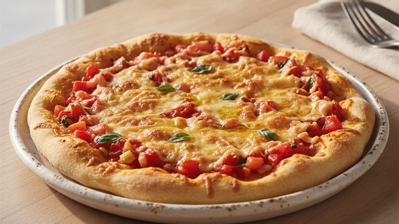 Pizza maison à la bruschetta et fromage